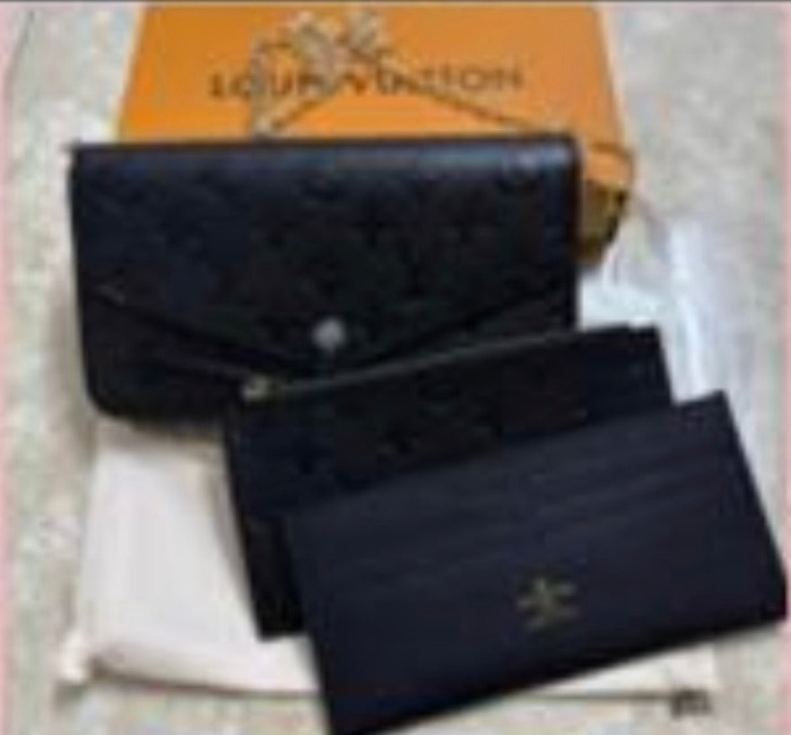 ##11 LV 3 Piece Set with Diamond Pattern Black