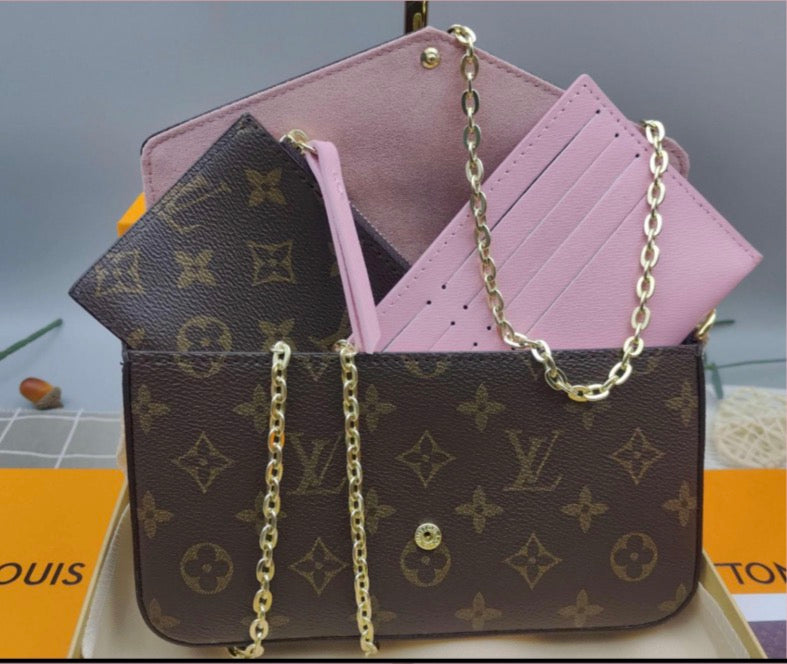 ###9 LV Shoulder Bag Pink Interior Lining