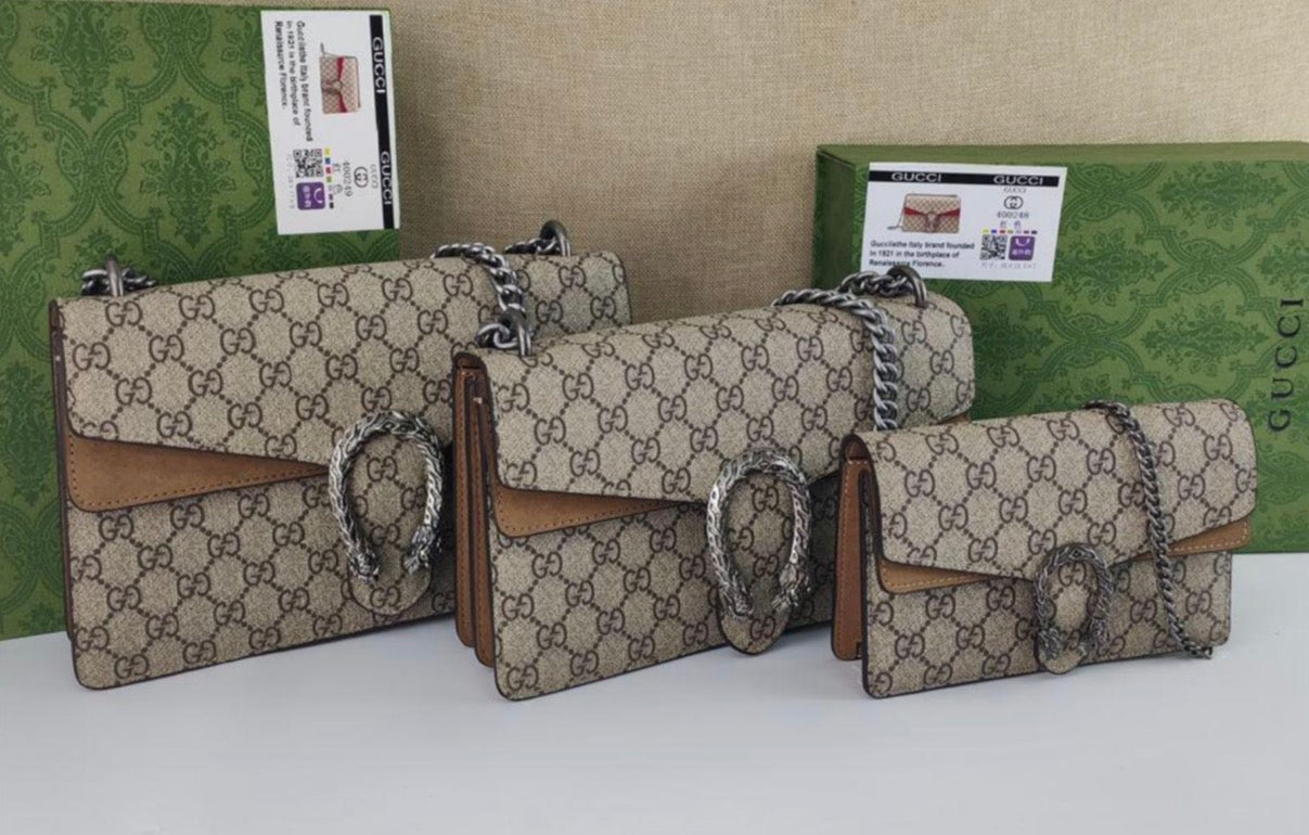 ###25 Gucci 3 Piece Dionysus Small Brown Style