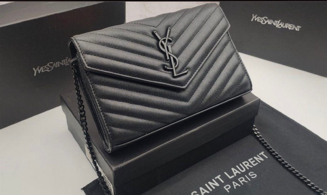 ###11 YSL Black Caviar Leather Black Hardware