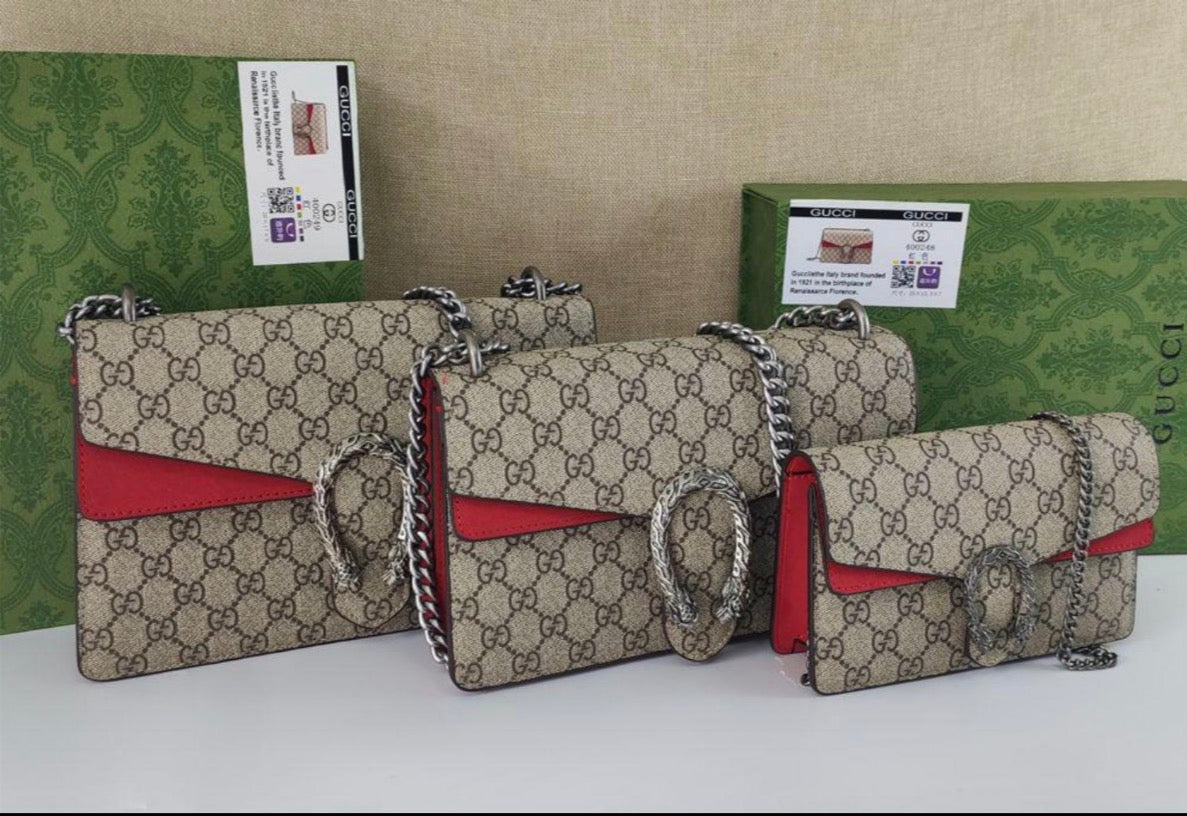 ###27 Gucci 3 Piece Dionysus Small Red Style